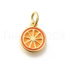 Real 18K Gold Plated Brass Enamel Charms KK-L225-001G-02-1