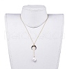 Natural Baroque Pearl Keshi Pearl Pendant Necklaces NJEW-JN02493-5