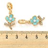 Rack Plating Alloy Enamel Flower European Dangle Charms FIND-B034-15G-02-3