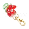 Flower Glass Pendants Decorations HJEW-MZ00248-01-4