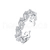 925 Sterling Silver Micro Pave Cubic Zirconia Cuff Rings WG78B57-01-2