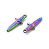 Ion Plating(IP) 304 Stainless Steel Pendants STAS-B032-28MC-2