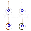 SUPERFINDINGS 4Pcs 4 Colors Handmade Woven Cotton Thread with Turkish Glass Evil Eye Wall Hanging Ornament HJEW-FH0001-63-1