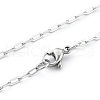 304 Stainless Steel Paperclip Chain Necklace with Lobster Claw Clasps for Men Women NJEW-H205-03P-02-1