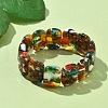 Lampwork Beads Stretch Bracelets for Men Women LAMP-P070-01-2