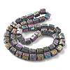 Electroplated Natural Lava Rock Beads Strands G-A251-A01-01A-1