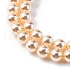 UV Plating Pearlized Glass Pearl Beads Strands GLAA-F128-01A-T8-3