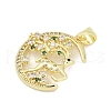 Brass Micro Pave Cubic Zirconia Pendants KK-D317-133G-2