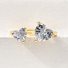Brass Micro Pave Cubic Zirconia Cuff Rings for Women RJEW-F181-10G-7