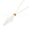 Braided Waxed Cord Empty Macrame Pouch Slider Necklace Making FIND-C061-01H-1