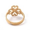 Ion Plating(IP) 201 Stainless Steel Heart Clover Finger Ring RJEW-J051-01G-3