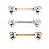 304 Stainless Steel Clear Cubic Zirconia Heart Nipple Rings WGD549D-01-1