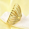 304 Stainless Steel Adjustable Cuff Rings for Women RJEW-B123-01G-03-3