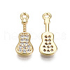 Brass Micro Pave Clear Cubic Zirconia Pendants KK-T056-56G-NF-2