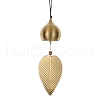 Leaf Brass Wind Chimes AJEW-P110-01B-1