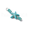 10Pcs 2 Colors Starfish & Rondelle Dyed Synthetic Turquoise Beaded Pendants PALLOY-JF03949-4