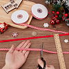 25 Yards Christmas Striped Polyester Grosgrain Ribbon OCOR-WH0090-96-3