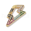 Rack Plating Brass Micro Pave Cubic Zirconia Twister Clasps KK-NH0002-15G-02-1