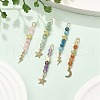 Natural Mixed Stone Faceted Round Beaded Pendants PALLOY-JF03604-2