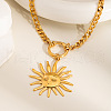 Stainless Steel Sun Pendant Cuban Chain Necklaces TT3568-1