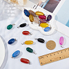 SUPERFINDINGS 20Pcs 10 Colors Natural Agate Dyed Pendants G-FH0002-43-4