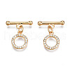 Brass Micro Pave Clear Cubic Zirconia Toggle Clasps KK-Q278-014-NF-1