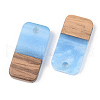 Opaque Resin & Walnut Wood Pendants X-RESI-S389-044A-C01-2