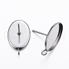 Non-Tarnish 304 Stainless Steel Stud Earring Settings X-STAS-H380-11P-2