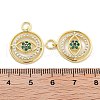 Evil Eye Rack Plating Brass Micro Pave Cubic Zirconia Pendants KK-Z071-69G-04-3