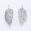 Tibetan Style Alloy Leaf Big Pendants PALLOY-A15448-AS-2