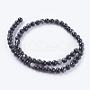 Round Dyed & Heated Natural Black Agate Beads Strands G-G582-6mm-07-2