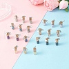 21Pcs 7 Styles Chakra Natural & Synthetic Gemstone Chips inside Glass Wishing Bottle Pendant Decoration HJEW-JM03306-1