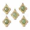 PVD Vacuum Plating 201 Stainless Steel Natural Green Aventurine Pendants STAS-C064-VC879-1