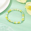 Faceted Round Electroplate Glass Beads Stretch Bracelets for Women BJEW-JB11625-02-1