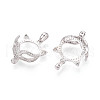 925 Sterling Silver Micro Pave Clear Cubic Zirconia Pendant Cabochon Settings STER-N016-45P-2