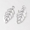Tarnish Resistant Hollow Leaf 316 Surgical Stainless Steel Filigree Charms STAS-M258-06-2