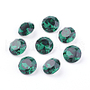 Pointed Back & Back Plated Glass Rhinestone Cabochons X-RGLA-J012-8mm-205-1