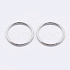 Anti-Tarnish Rhodium Plated 925 Sterling Silver Round Rings STER-F036-03P-0.6x5-2