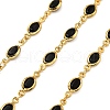 Brass Glass Oval Link Chains CHC-R001-02G-03-1