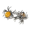 Dual-use Items Alloy Pave Jet Rhinestone Spider Brooch JEWB-C026-07H-AS-2
