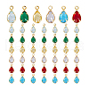   48Pcs 6 Colors Glass Charms KK-PH0010-45-7