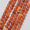 Natural Fire Crackle Agate Bead Strands G-K166-07F-8mm-10-1