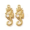 304 Stainless Steel Pave Natural White Shell Pendants STAS-C122-21D-02G-1
