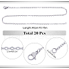 SUNNYCLUE 20Pcs 304 Stainless Steel Flat Cable Chain Necklaces Set NJEW-SC0001-28-2