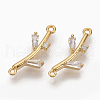 Brass Clear Cubic Zirconia Links ZIRC-Q021-048G-NF-1