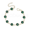 304 Stainless Steel Glass Link Bracelets for Women BJEW-JB11888-01-2