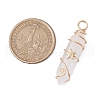 2Pcs 2 Styles Natural Quartz Crystal Double Terminated Pointed Pendants PALLOY-JF03122-05-2