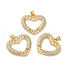 Rack Plating Brass Micro Pave Cubic Zirconia Pendants KK-E281-25G-2