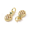 Brass Micro Pave Cubic Zirconia Charms KK-E068-VF149-3