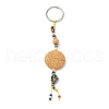 Round Natural Lava Rock Beads Keychain KEYC-O011-11-2